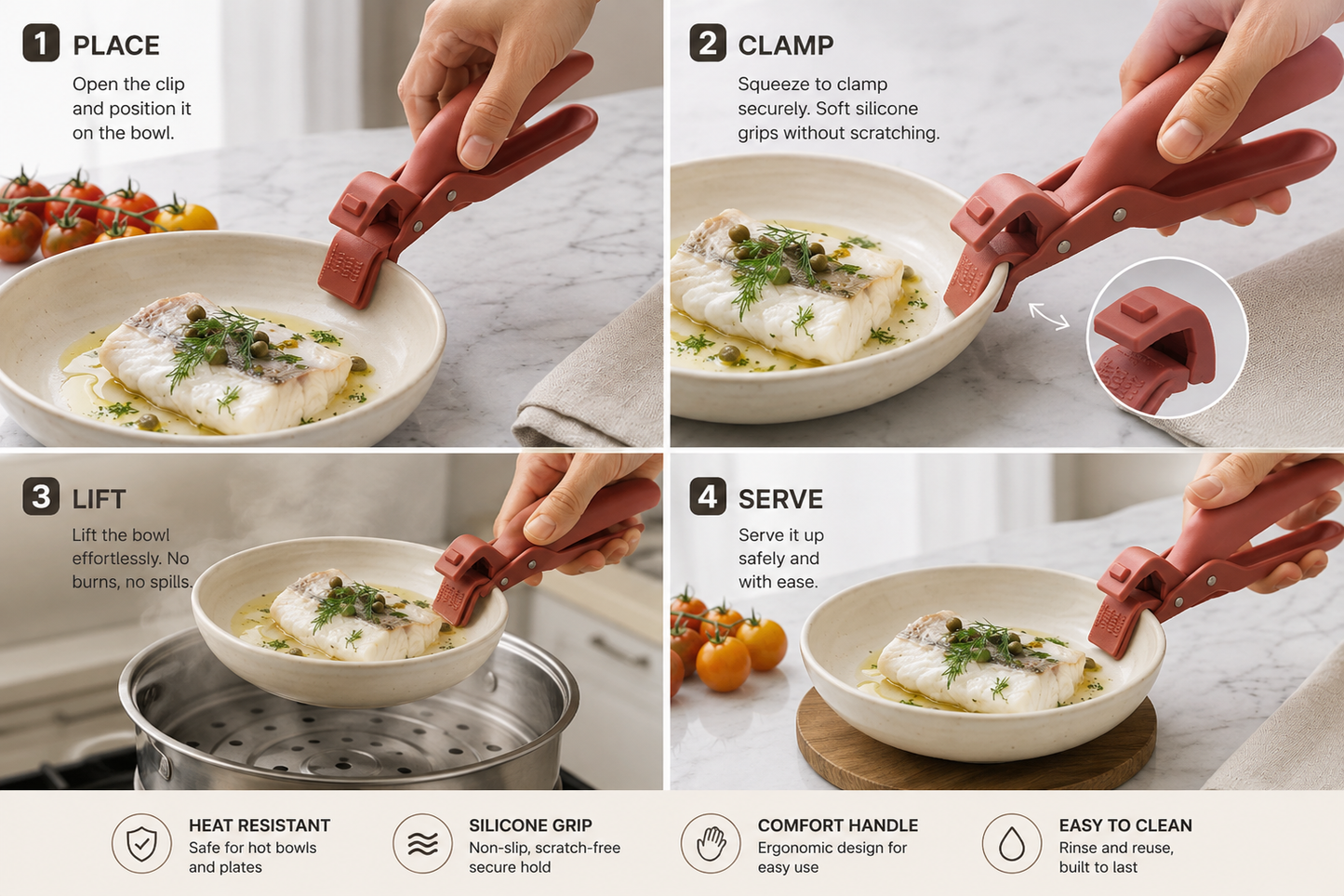 GripMaster Anti-Scald Bowl Clip | Get FREE Cash on Delivery & Free Shipping