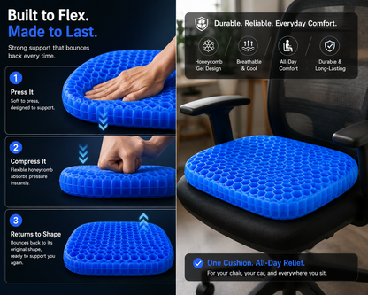 LuxeGel Spine-Align Seat Cushion | Now ₹1,199 + Free Cash on Delivery