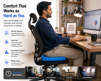 LuxeGel Spine-Align Seat Cushion | Now ₹1,199 + Free Cash on Delivery