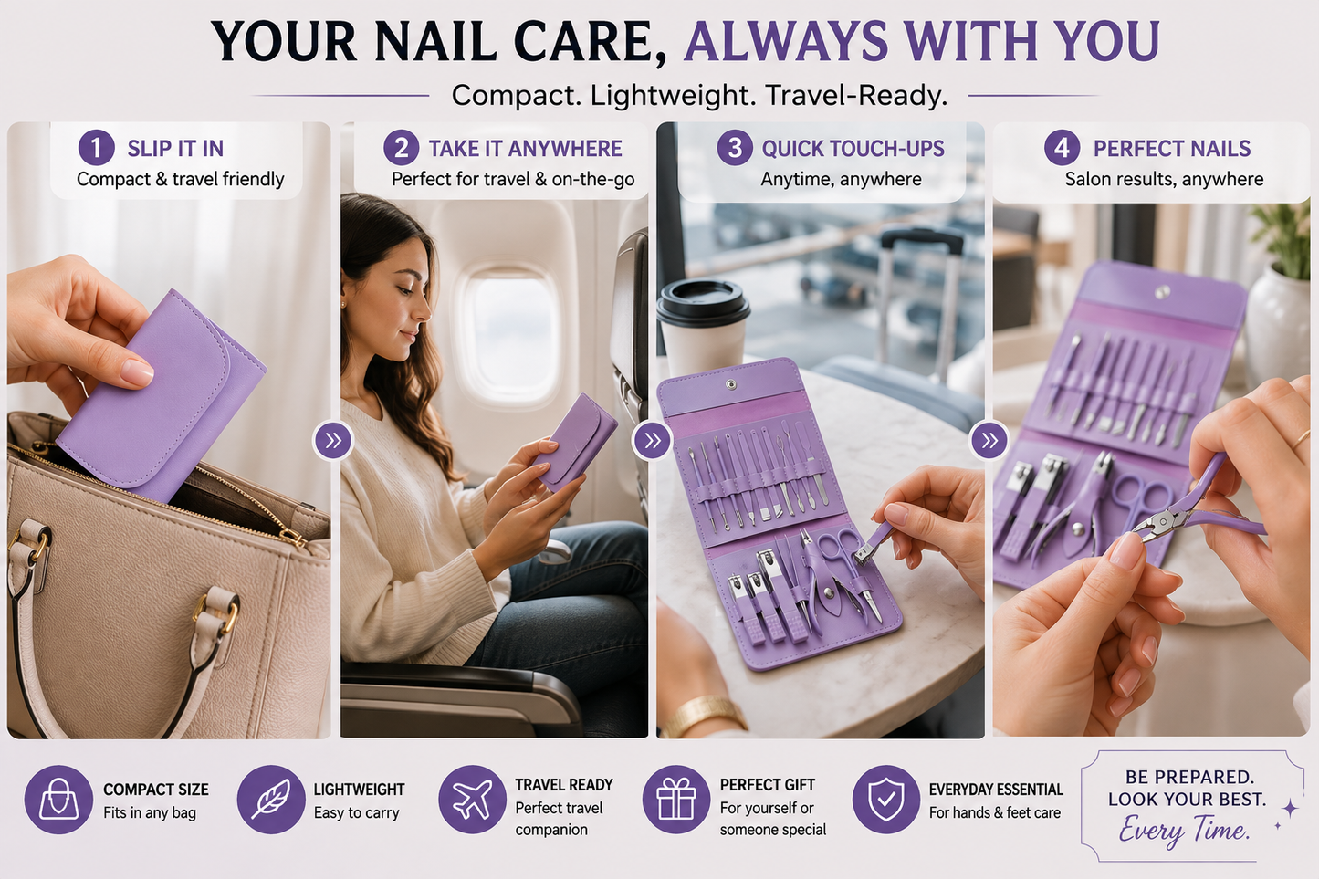 Manicure Set Nail Clipper Kit - 16 Pieces Stainless Steel Manicure Kit - Nail Care Tools for Hand & Feet