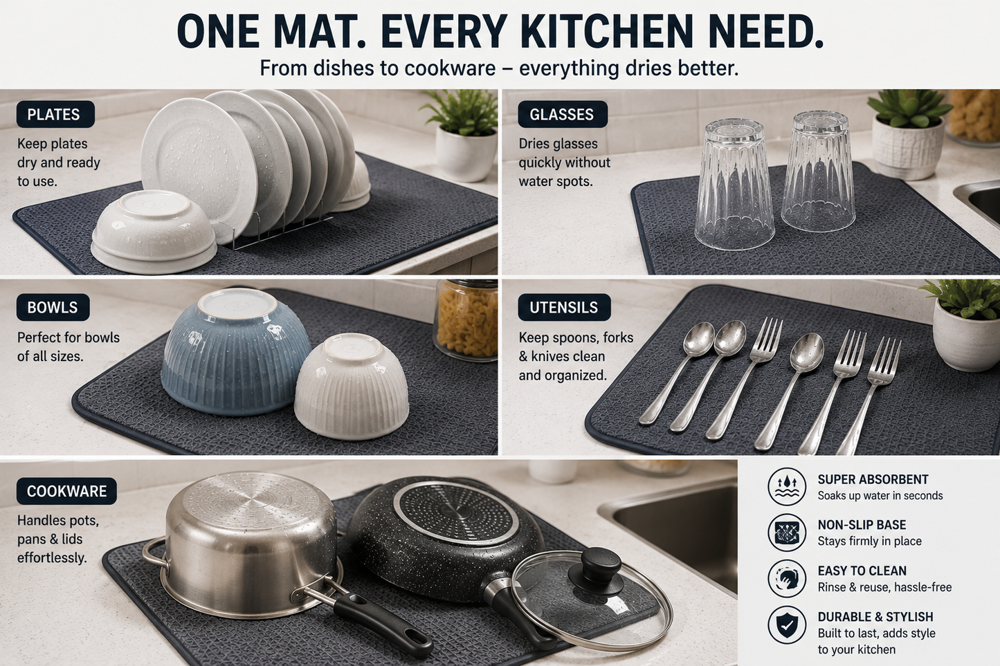 Aqua Dry Ultra Kitchen Mat (Pack of 2) | Get FREE Cash on Delivery Today