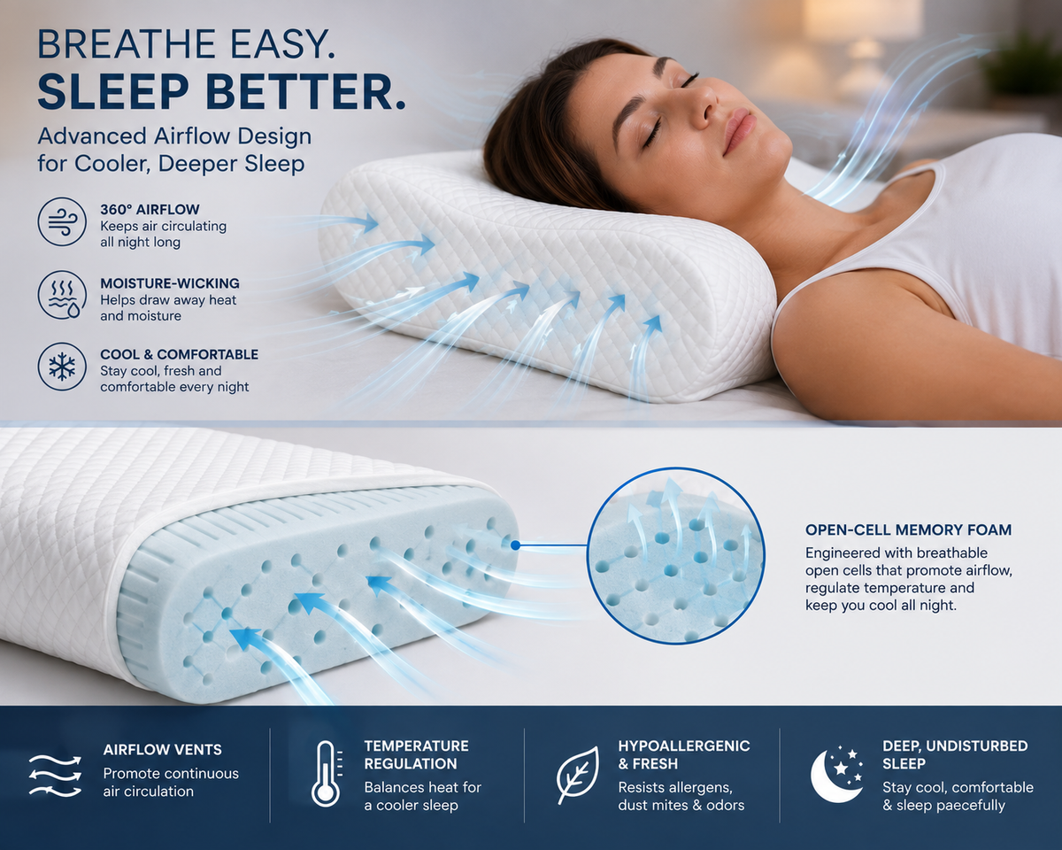 Ortho Sculpt Memory Foam Cervical Pillow | Wake Up Pain-Free + Free COD