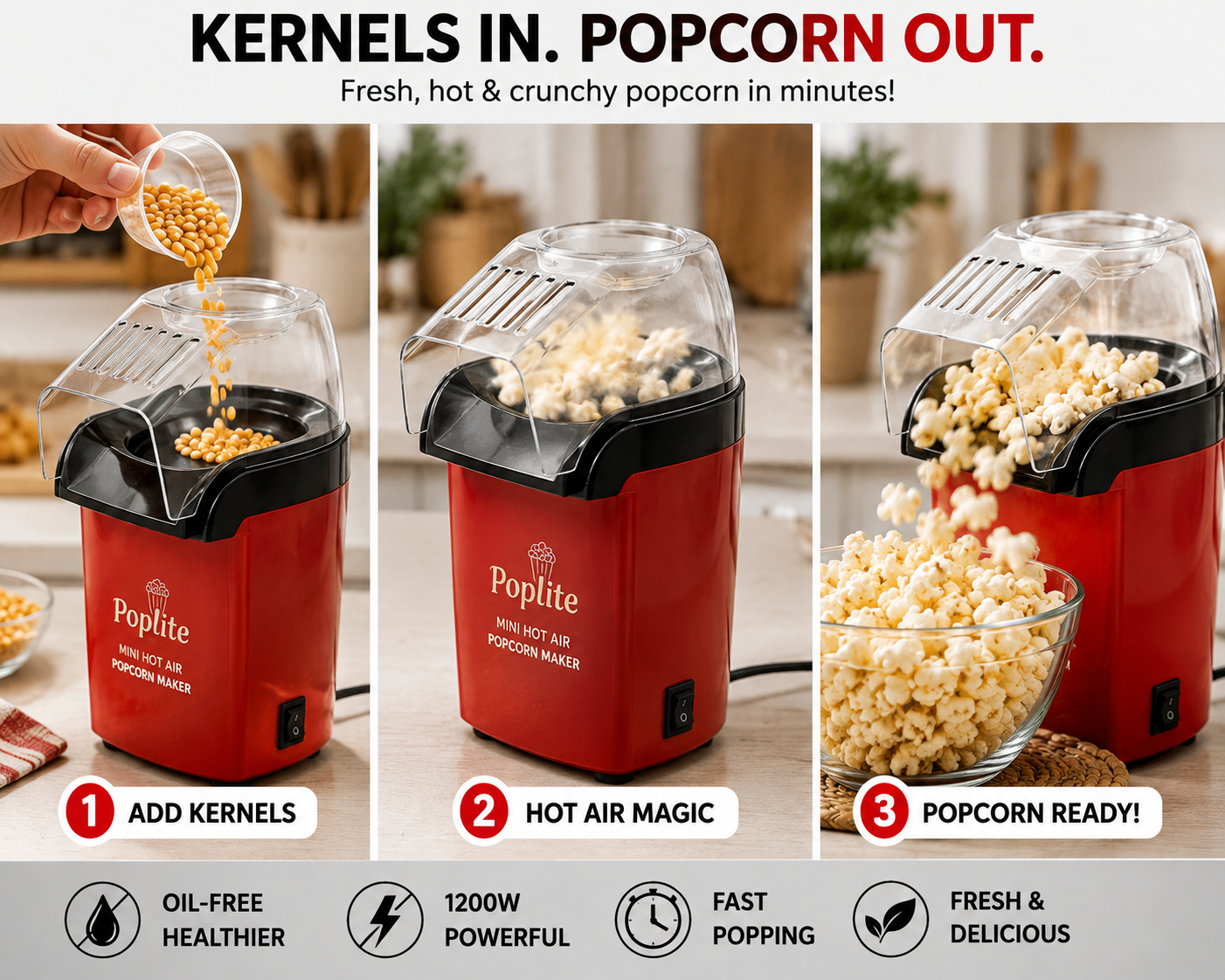 Pop Burst Luxe Mini Popcorn Maker | Now ₹1,999 + Free Cash on Delivery
