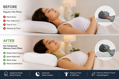 Ortho Sculpt Memory Foam Cervical Pillow | Wake Up Pain-Free + Free COD