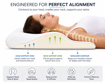 Ortho Sculpt Memory Foam Cervical Pillow | Wake Up Pain-Free + Free COD
