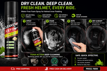 Aero Fresh Helmet Dry-Clean Foam | Now ₹899 + Free Cash on Delivery