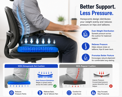 LuxeGel Spine-Align Seat Cushion | Now ₹1,199 + Free Cash on Delivery