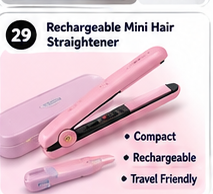 Rechargeable mini hair straightener visual